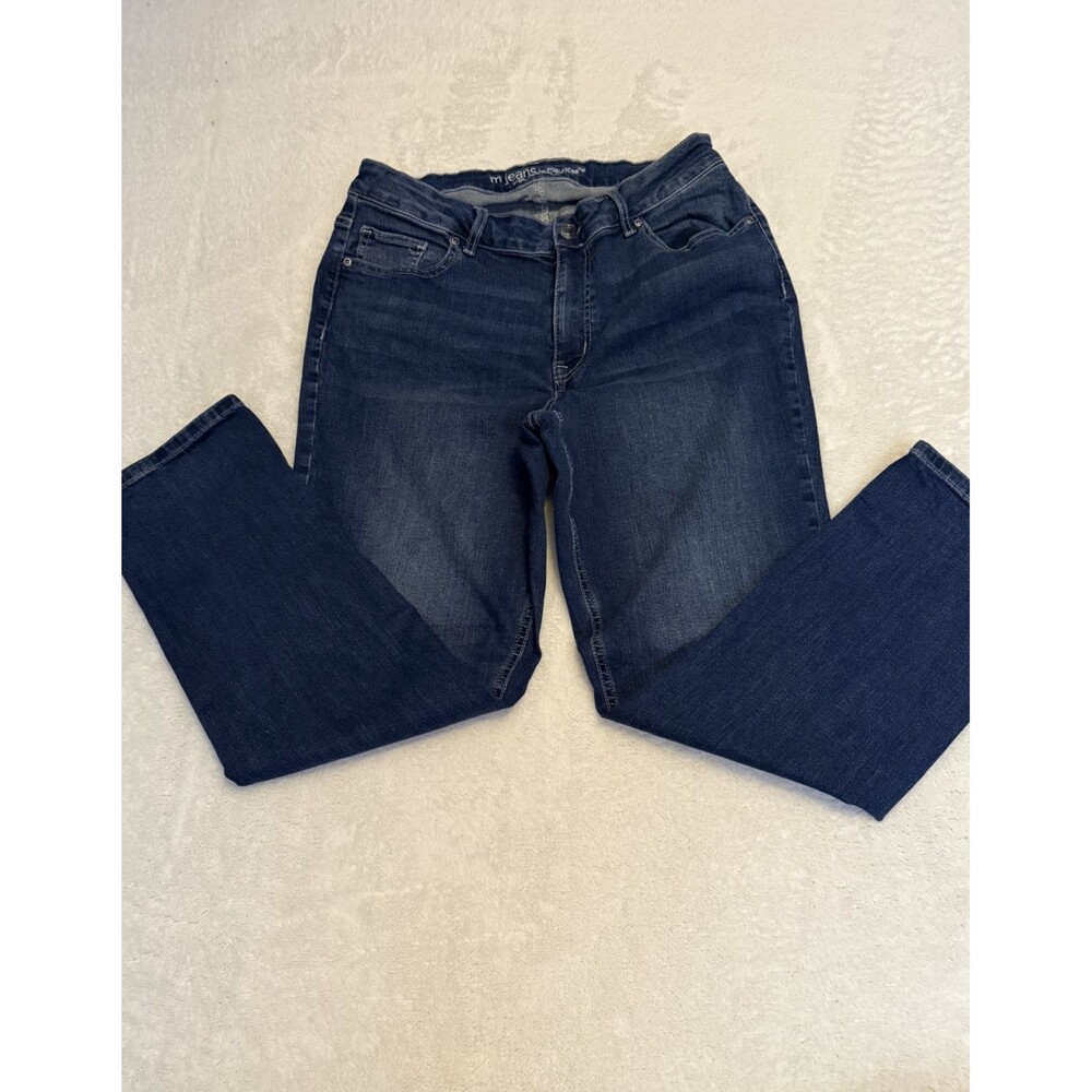 Maurices Jeans Women 16W Short Blue High-Rise Curvy Straight Leg Wash Denim